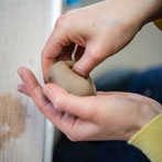 Rebecca Brown working in her studio 2019